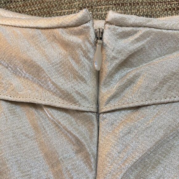 Adrianna Papell Evening Essentials tiered shiny midi skirt color champagne - Picture 3 of 5